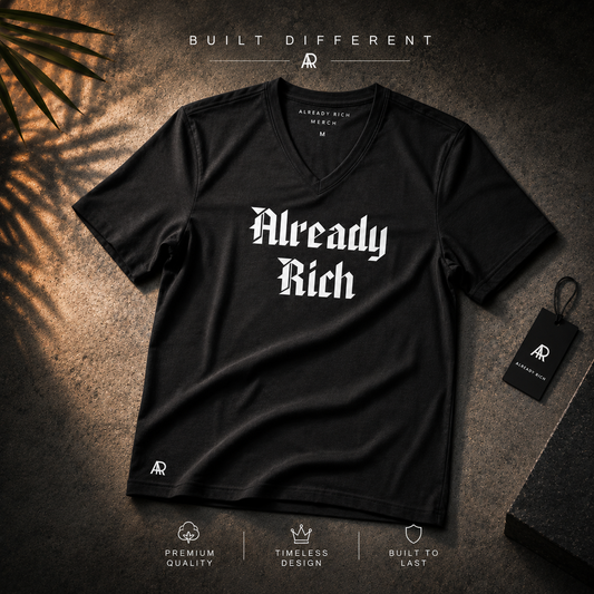 Already Rich V Neck (Black)