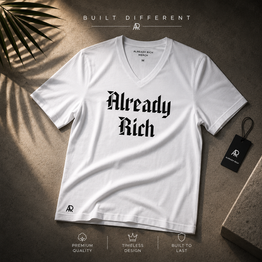 Already Rich V Neck (White)
