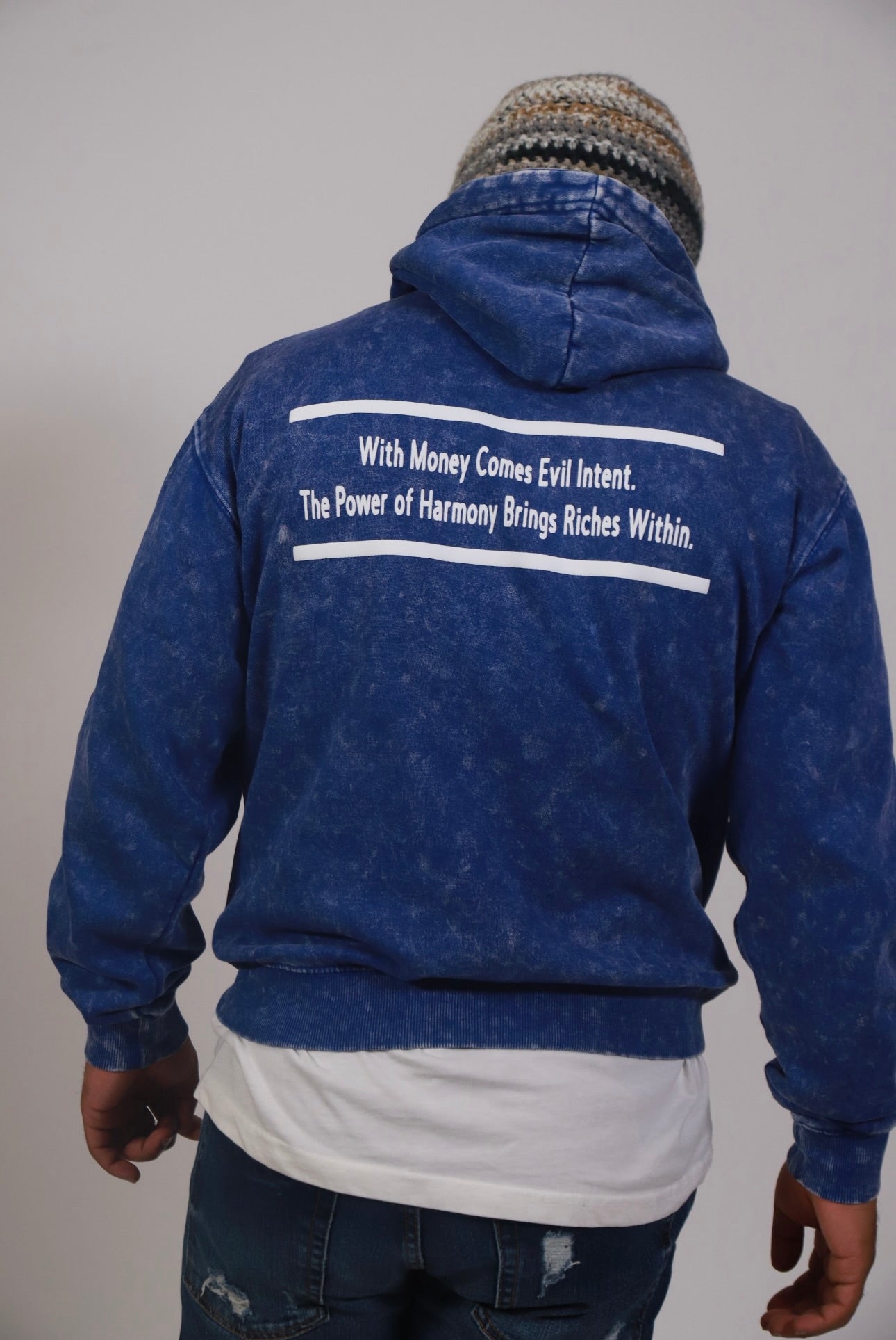 Blue Ashy Wash Hoodie