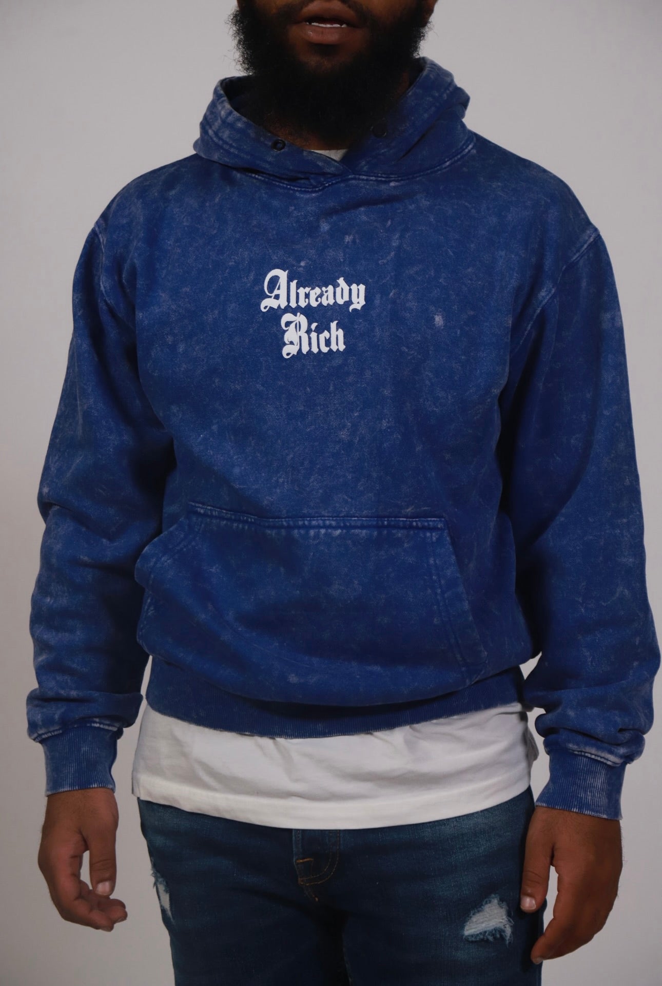 Blue Ashy Wash Hoodie