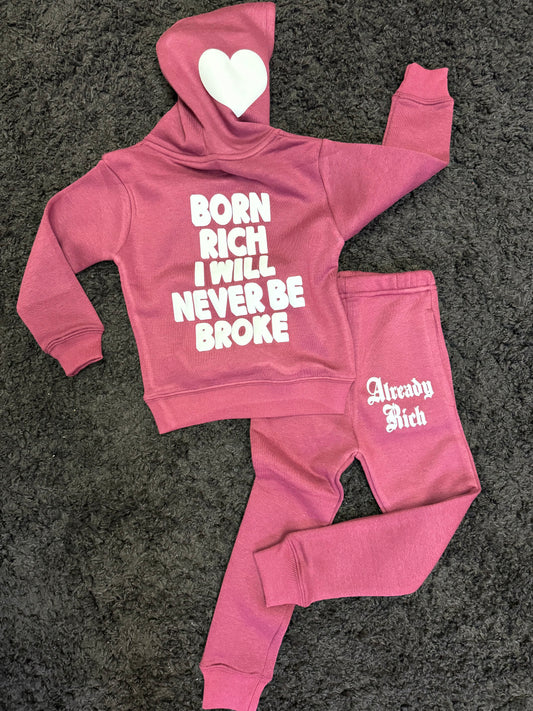 Kids Sweatsuit BURGUNDY (Already Rich Kids)